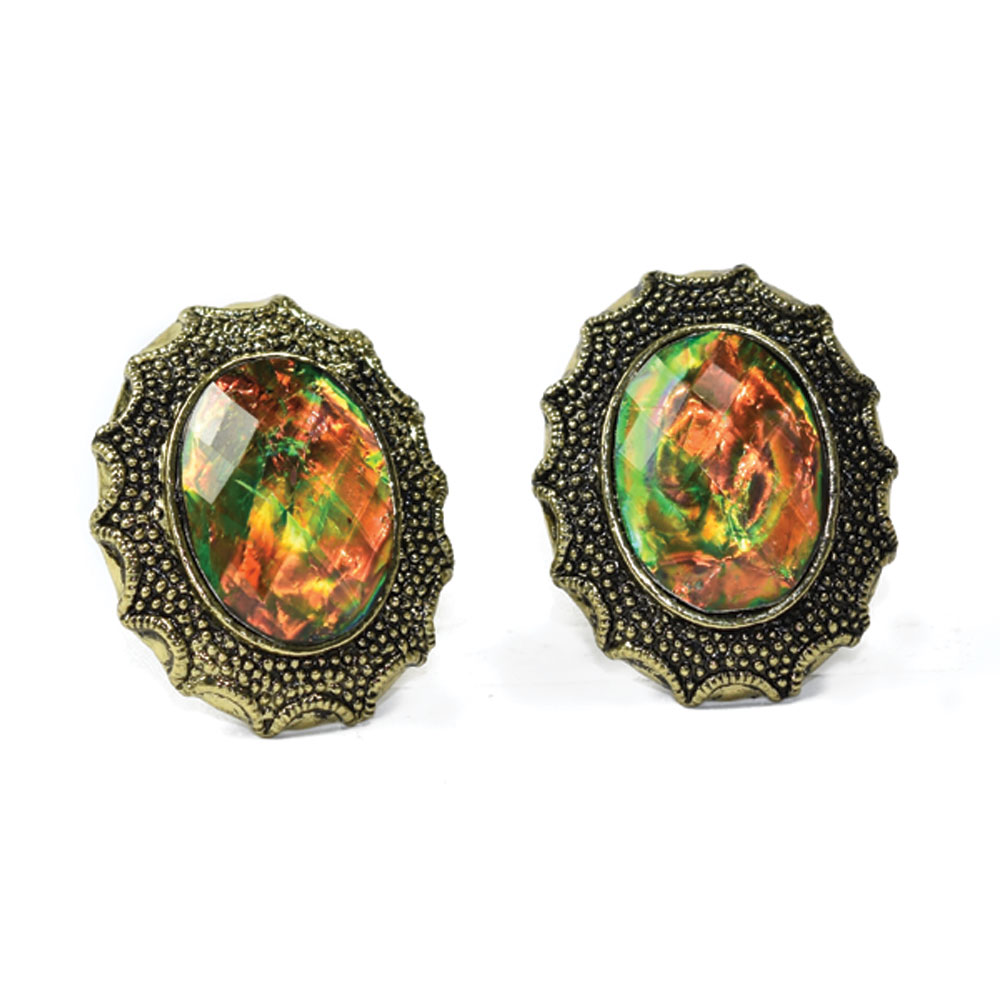 Amber and Green Larger Bling Cufflinks