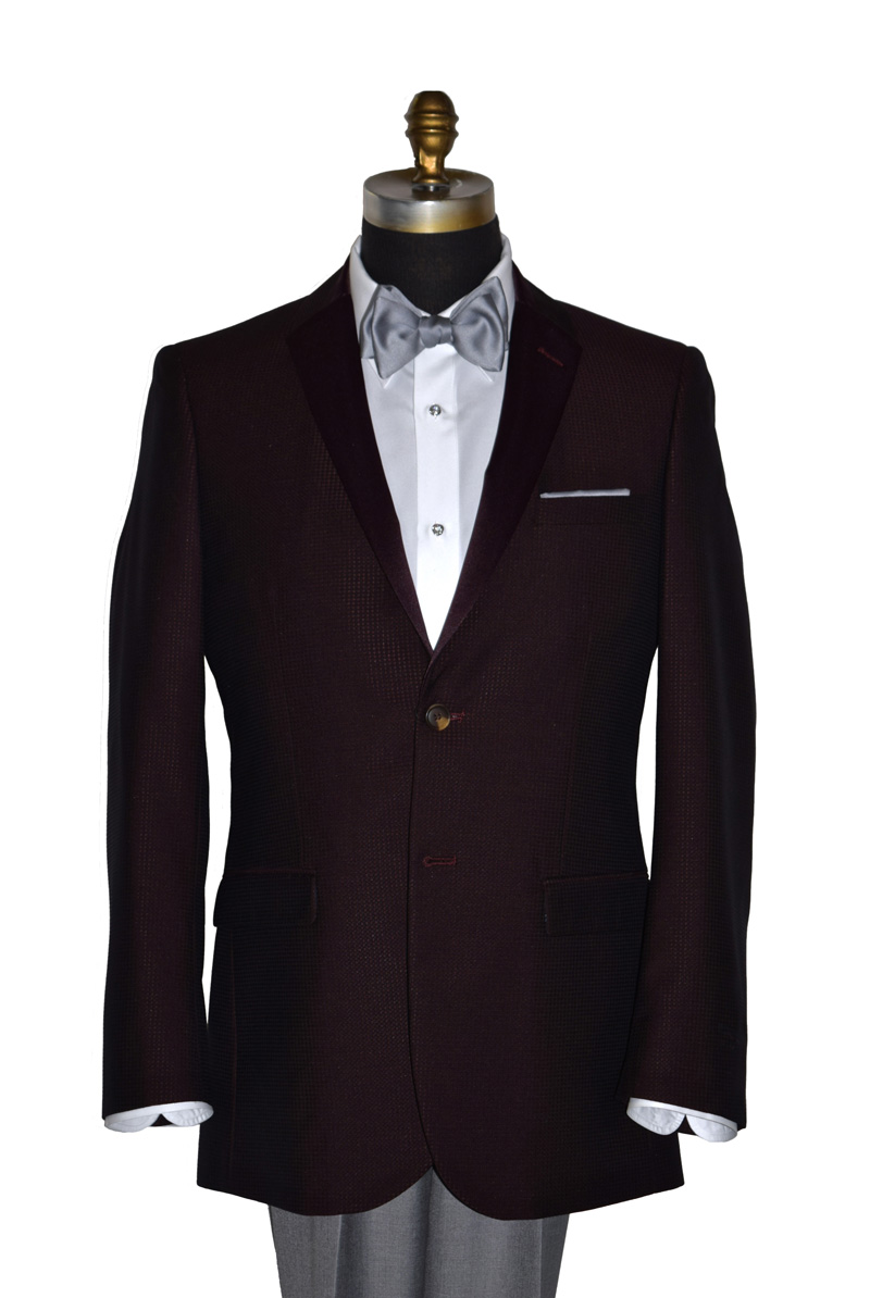 Burgundy tuxedo and Suits