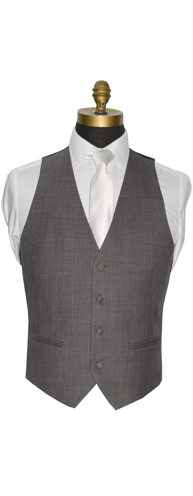 Used Sharkskin Gray Suit Vest