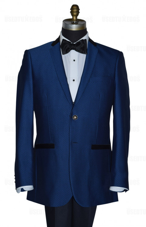 sapphire blue tuxedo suit jacket