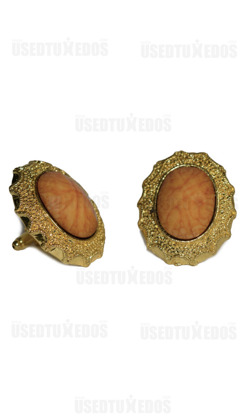 GOLD COLORED BLING CUFFLINKS