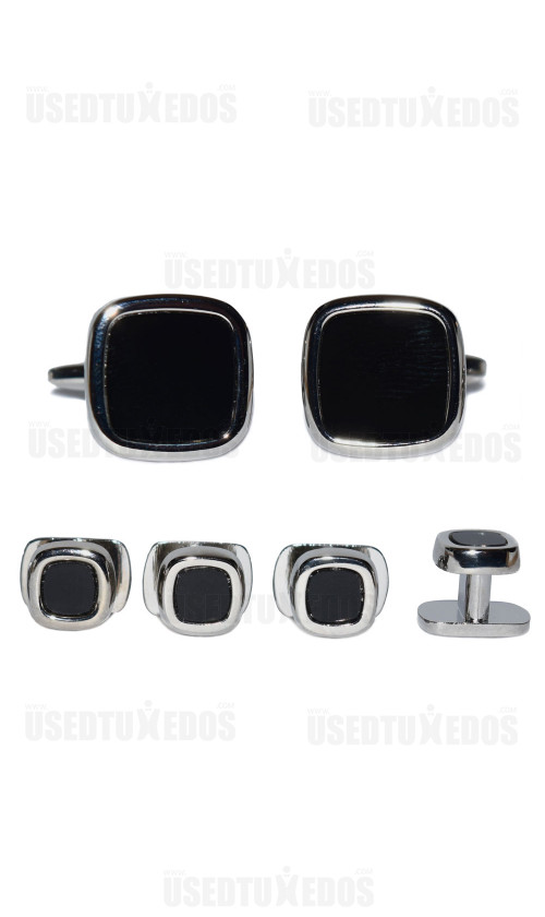 ONYX CUFFLINKS AND STUDS - UNIQUE