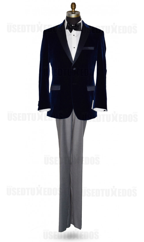 Men's Blue Velvet Tuxedo Jacket