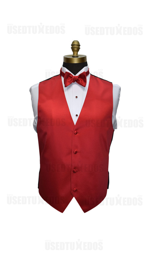 valentina ruby red tuxedo vest and bowtie by San Miguel Formals
