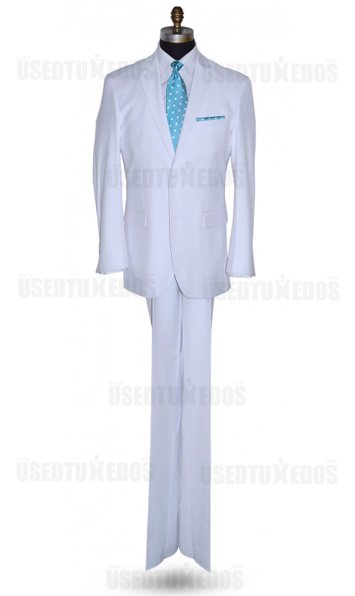 White 3 Piece Men's Suit -Coat, Pants and Vest