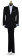 men's long white tie with stripes with black tuxedo by San Miguel Formals