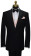 black shawl collar tuxedo with black bowtie and petal color vest