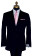 black tuxedo bySan Miguel Formals with pink silk long dress tie with matching pocket handkerchief