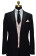 black notch lapel tuxedo with blush vest and long black tie at tuxbling.com