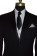 silver tuxedo vest with long black dress tie for men