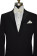 Men's ivory tuxedo vest and bowtie with black notch lapel tuxedo by San Miguel Formals