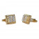 CUFFLINKS CRYSTALS WITH GOLD FINISH