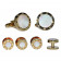 MOTHER OF PEARL CUFFLINKS AND STUD SET-GOLD FINISH