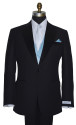 men's capri blue vest with long white dress tie on tuxbling.com
