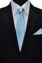 capri-blue dress tie, vest and pocket handkerchief by San Miguel Formals