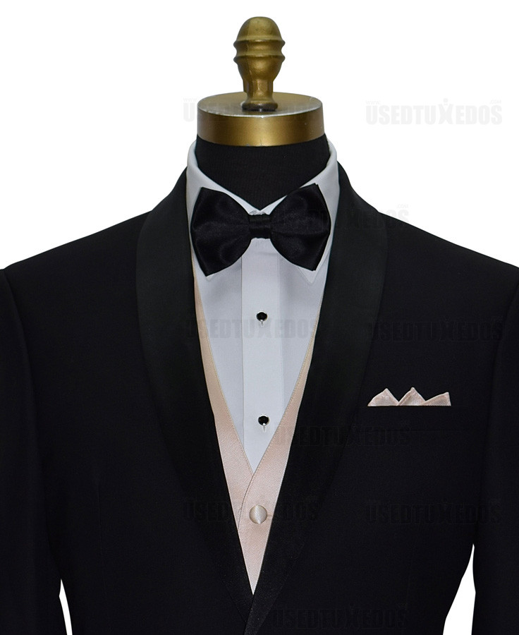 nude vest with black bowtie for weddings at tuxbling.com