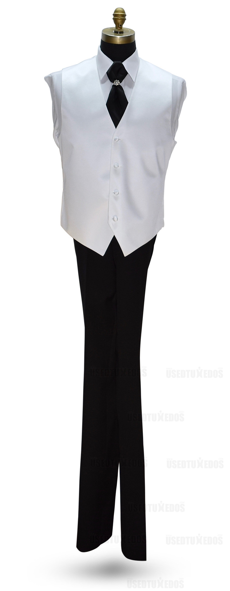 white tuxedo vest with black cravat on tuxbling.com