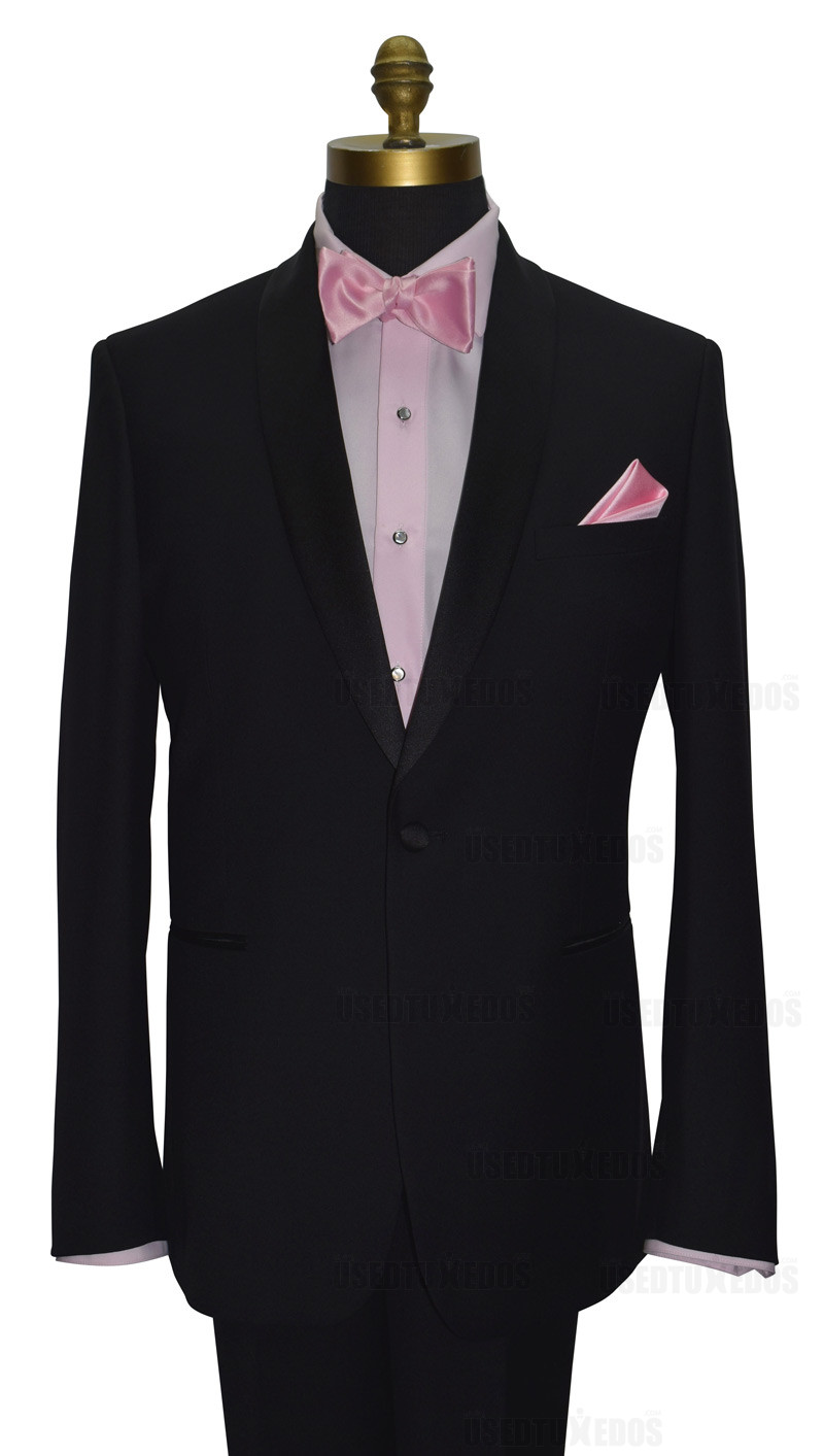 pink tuxedo shirt and pink bowtie