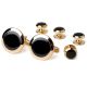 Gold and Black Studs and Cufflinks Set
