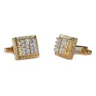 CUFFLINKS CRYSTALS WITH GOLD FINISH